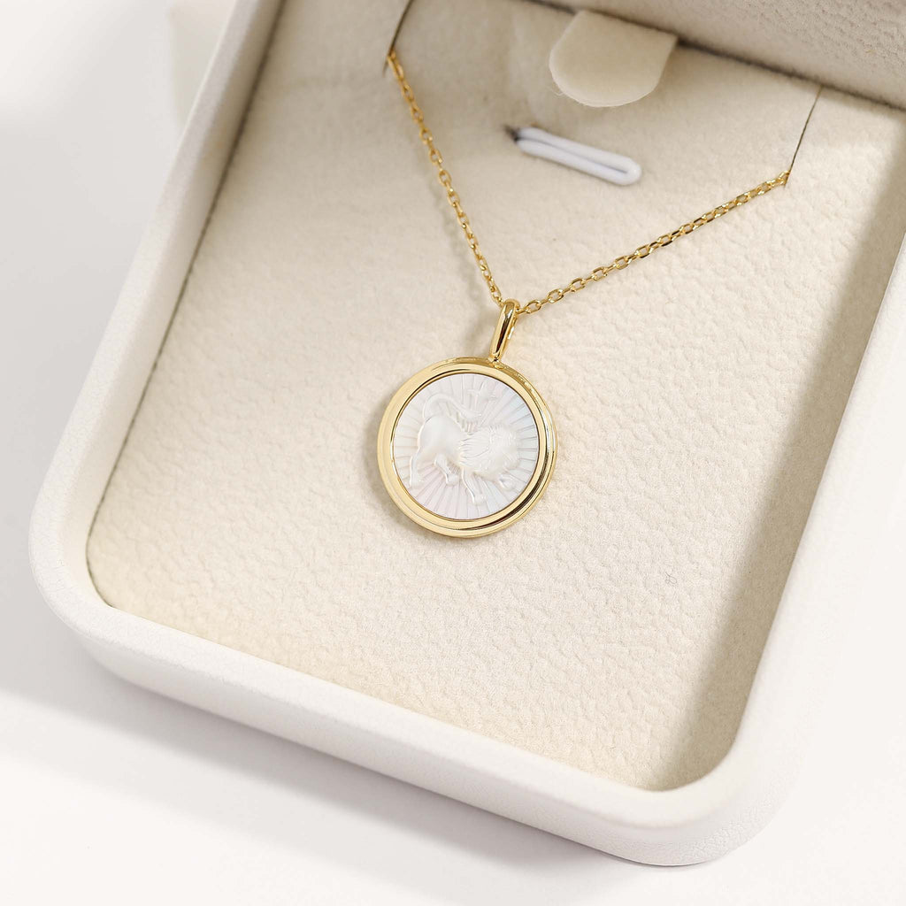 Mother of Pearl Zodiac Charm Necklace